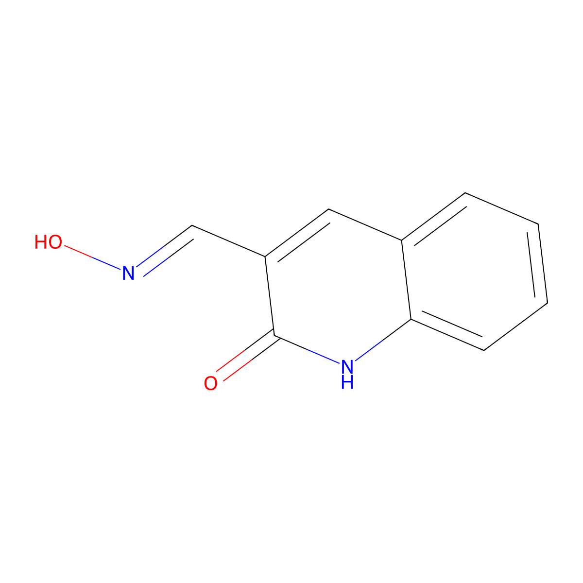 2-Oxo-1,2-dihydro-3-quinolinecarbaldehyde oxime molecular structure, CAS 56682-66-7
