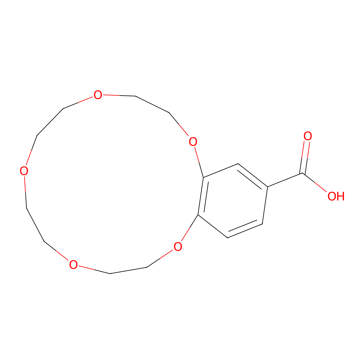 4'-Carboxybenzo-15-crown 5-Ether molecular structure, CAS 56683-55-7