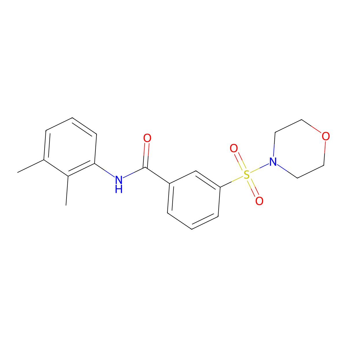 N-(2,3-dimethylphenyl)-3-(morpholin-4-ylsulfonyl)benzamide molecular structure, CAS 566882-35-7