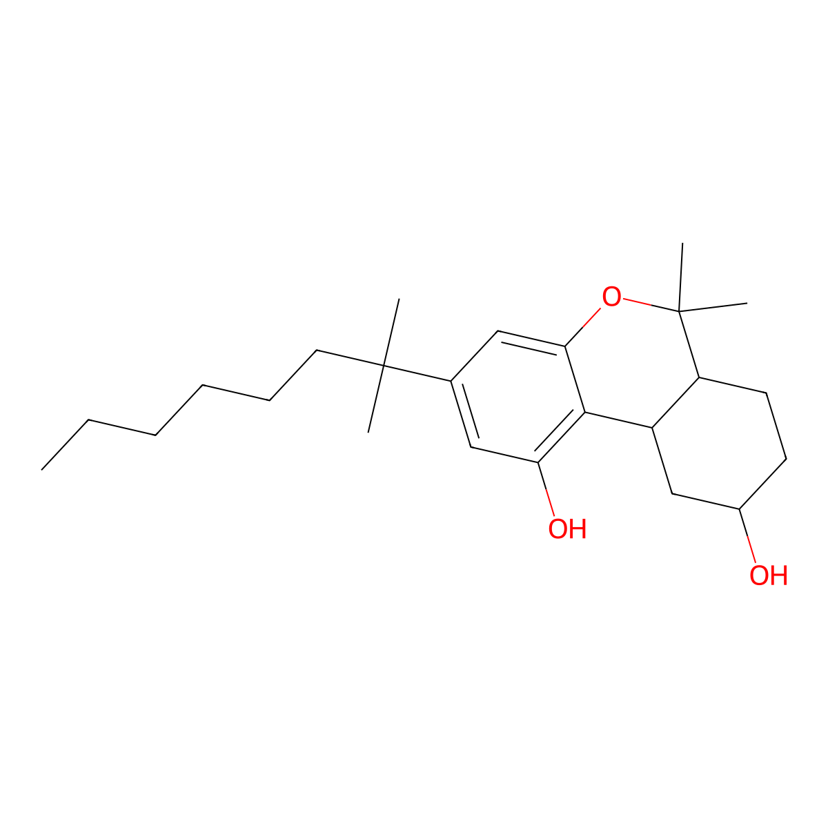 3-(1,1-Dimethylheptyl)-6a,7,8,9,10,10a-hexahydro-6,6-dimethyl-6H-dibenzo(b,d)pyran-1,9-diol molecular structure, CAS 56689-43-1