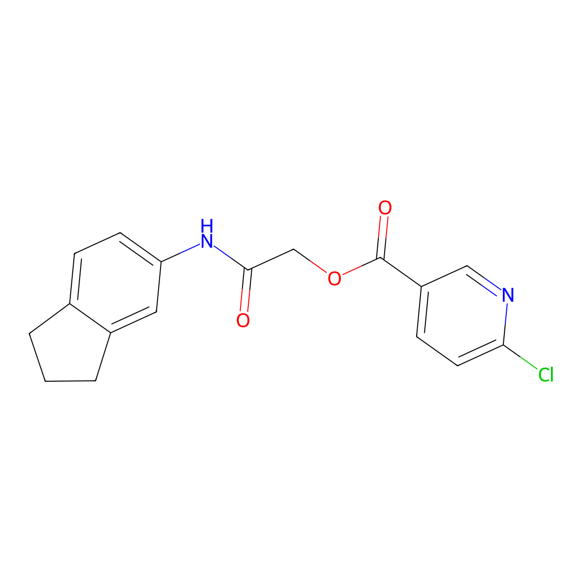 [2-(2,3-dihydro-1H-inden-5-ylamino)-2-oxoethyl] 6-chloropyridine-3-carboxylate molecular structure, CAS 566896-14-8