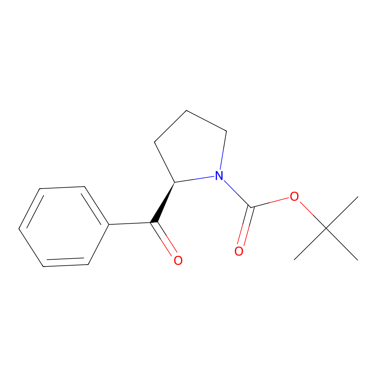 tert-butyl (2R)-2-benzoylpyrrolidine-1-carboxylate molecular structure, CAS 566899-60-3