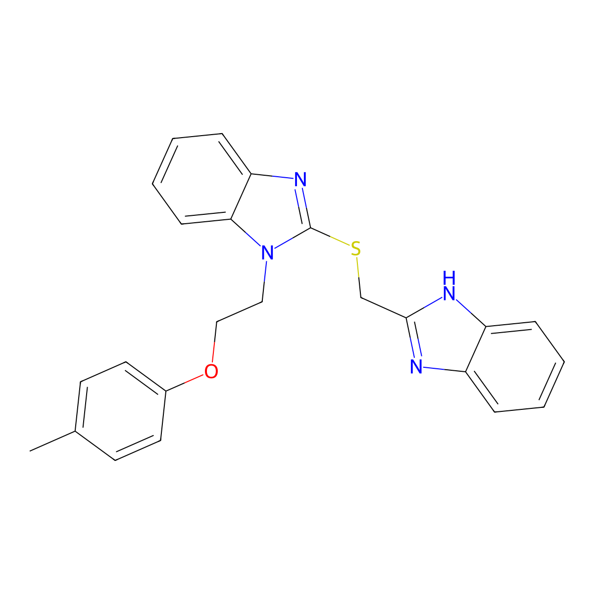 2-[(1H-benzimidazol-2-ylmethyl)sulfanyl]-1-[2-(4-methylphenoxy)ethyl]-1H-benzimidazole molecular structure, CAS 5669-12-5