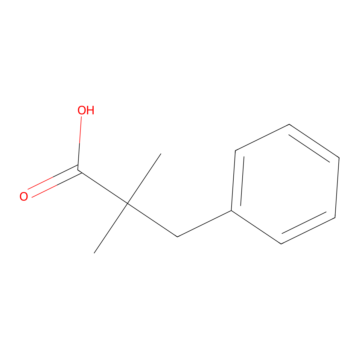 2,2-Dimethyl-3-phenylpropanoic acid molecular structure, CAS 5669-14-7