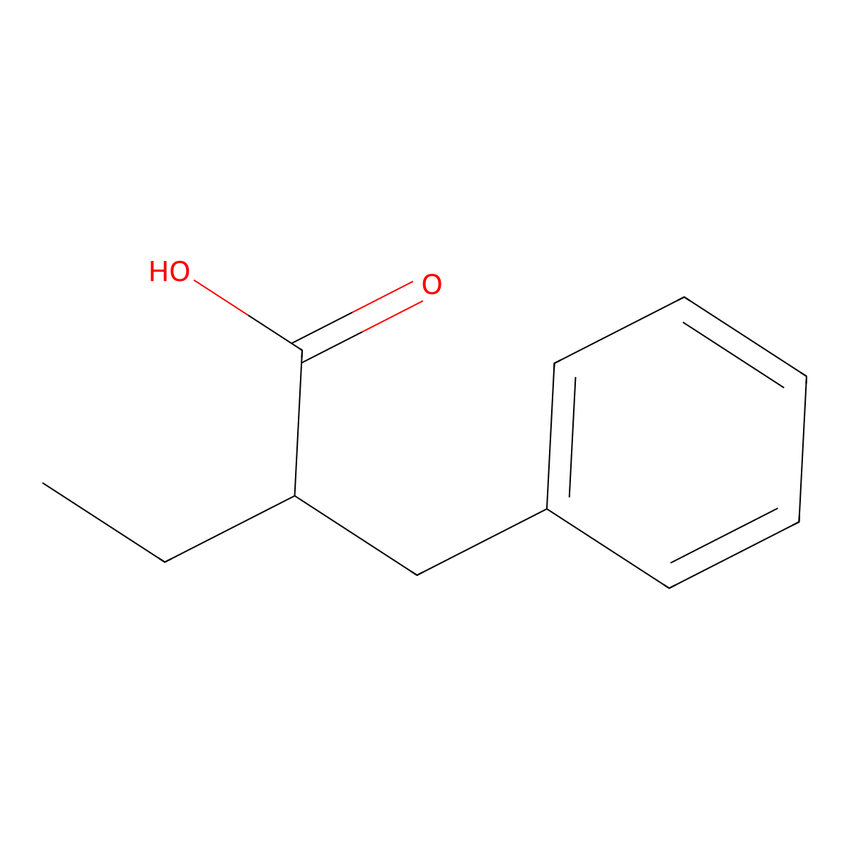 2-Benzylbutanoic acid molecular structure, CAS 5669-16-9
