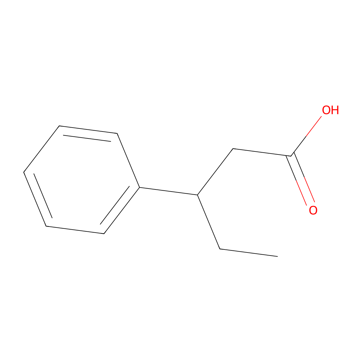 beta-Ethylbenzenepropanoic acid molecular structure, CAS 5669-17-0