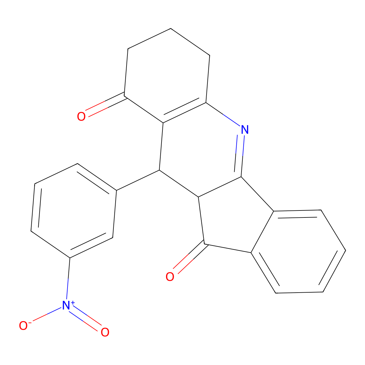 10-(3-nitrophenyl)-7,8,10,10a-tetrahydro-6H-indeno[1,2-b]quinoline-9,11-dione molecular structure, CAS 5669-80-7