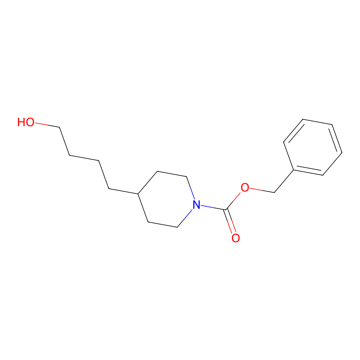 4-(1-Cbz-4-piperidyl)-1-butanol molecular structure, CAS 566905-88-2