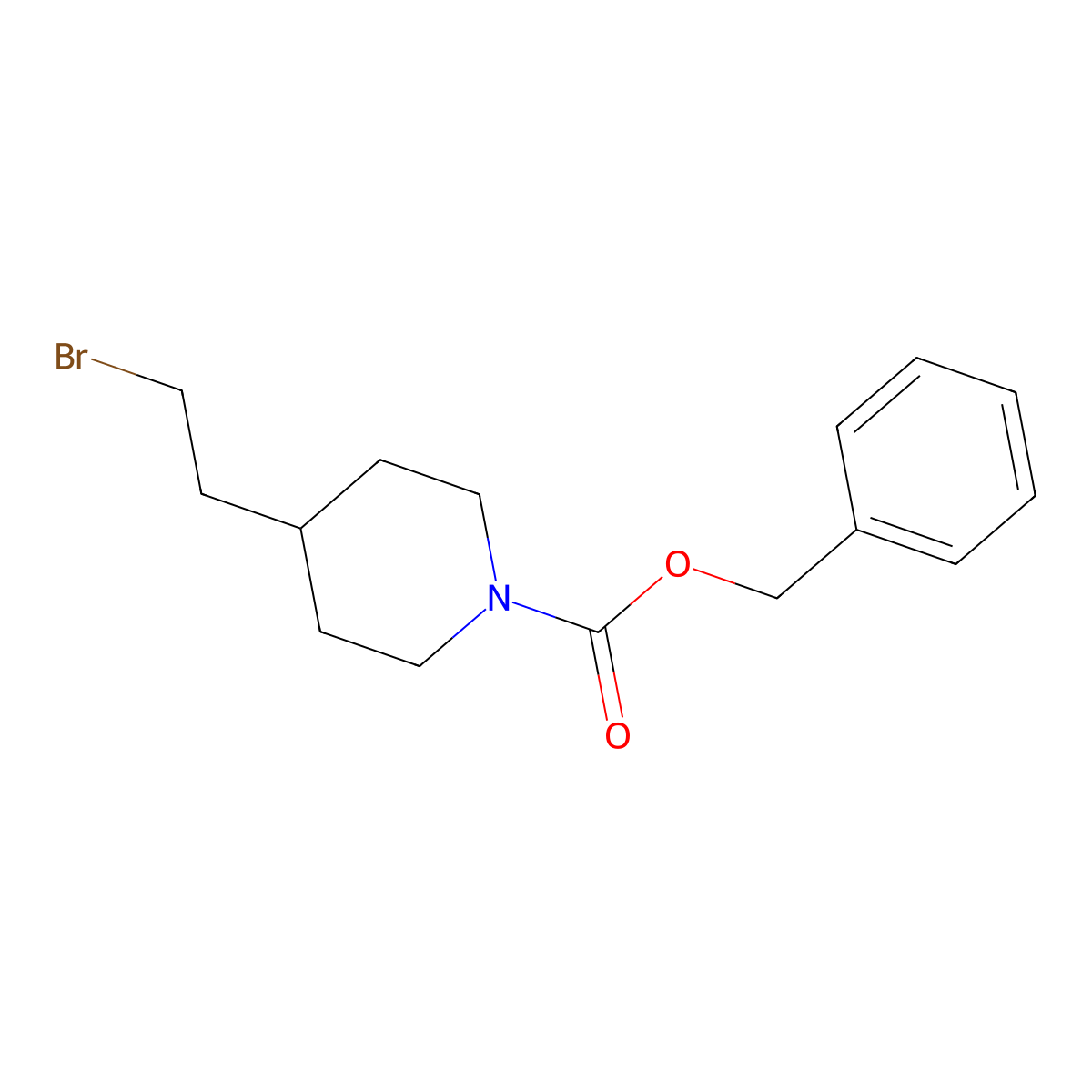 Benzyl 4-(2-bromoethyl)piperidine-1-carboxylate molecular structure, CAS 566905-89-3
