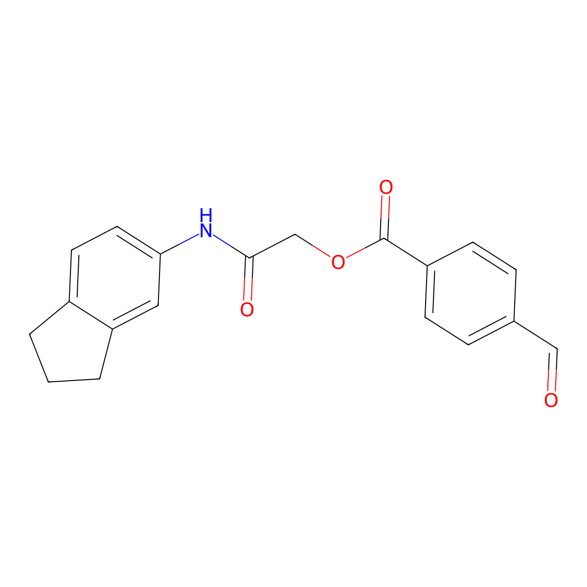 [2-(2,3-dihydro-1H-inden-5-ylamino)-2-oxoethyl] 4-formylbenzoate molecular structure, CAS 566910-20-1