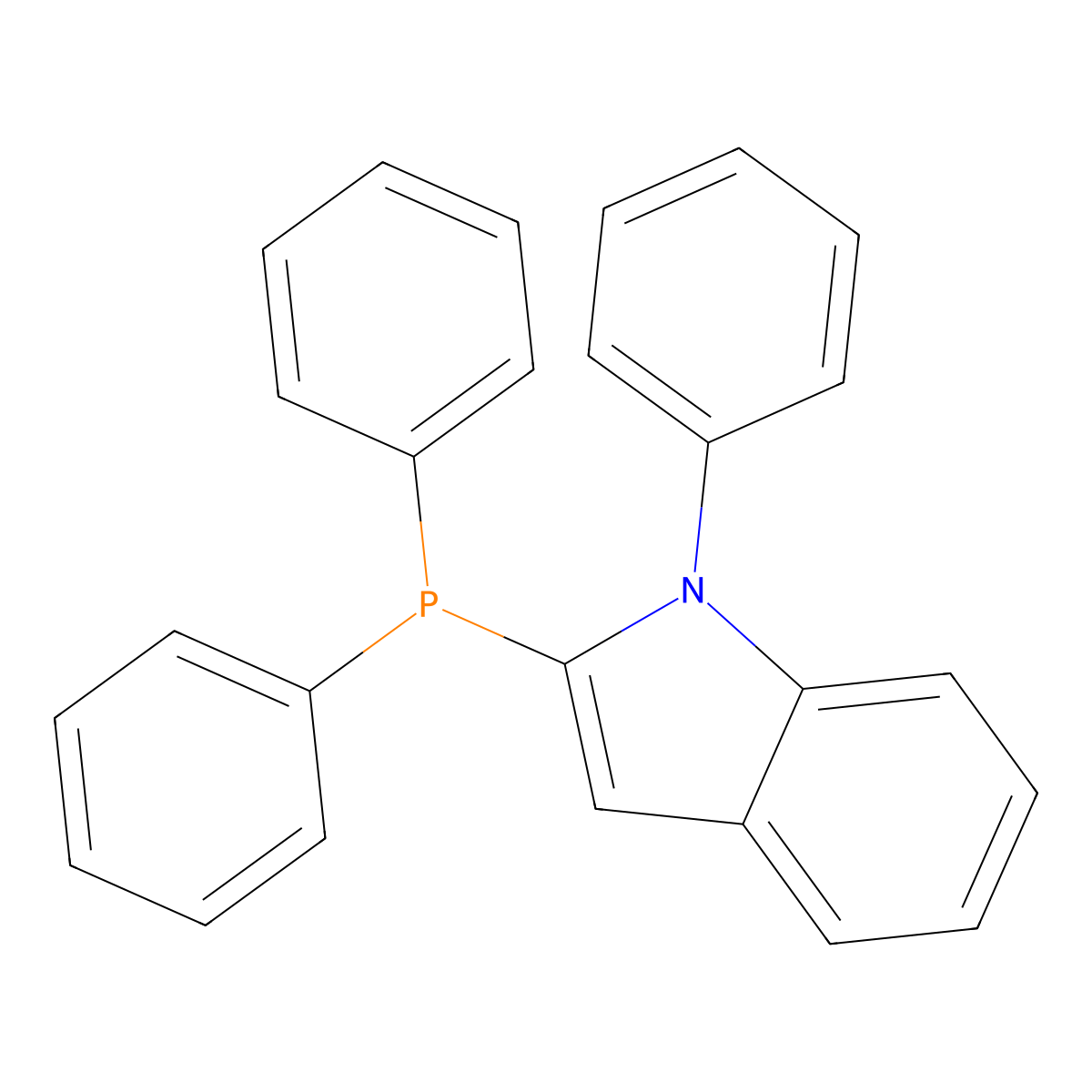 2-(diphenylphosphaneyl)-1-phenyl-1H-indole molecular structure, CAS 566921-39-9