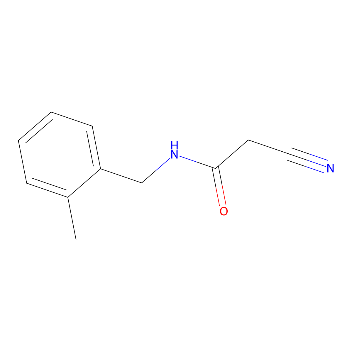 2-cyano-N-[(2-methylphenyl)methyl]acetamide molecular structure, CAS 566926-04-3