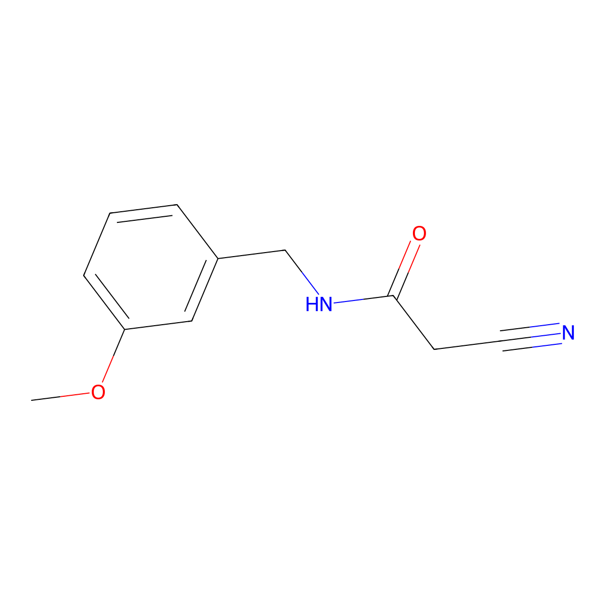 2-Cyano-N-[(3-methoxyphenyl)methyl]acetamide molecular structure, CAS 566926-09-8