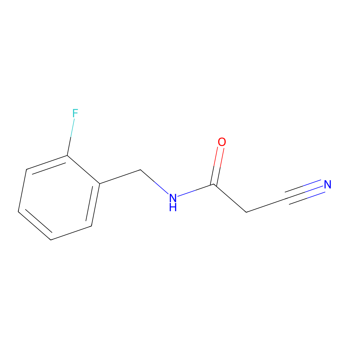 2-cyano-N-[(2-fluorophenyl)methyl]acetamide molecular structure, CAS 566926-12-3