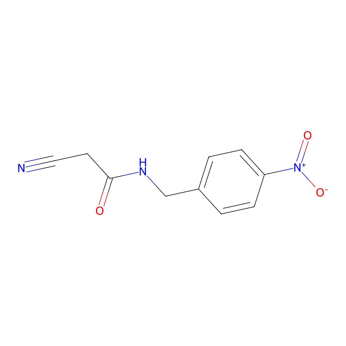 2-cyano-N-[(4-nitrophenyl)methyl]acetamide molecular structure, CAS 566926-17-8