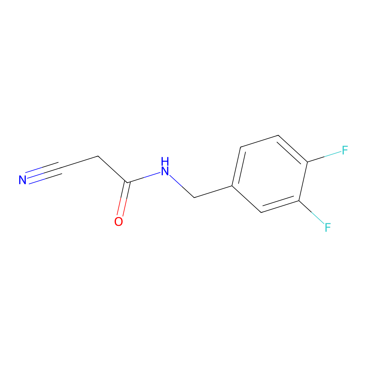 2-cyano-N-[(3,4-difluorophenyl)methyl]acetamide molecular structure, CAS 566926-23-6