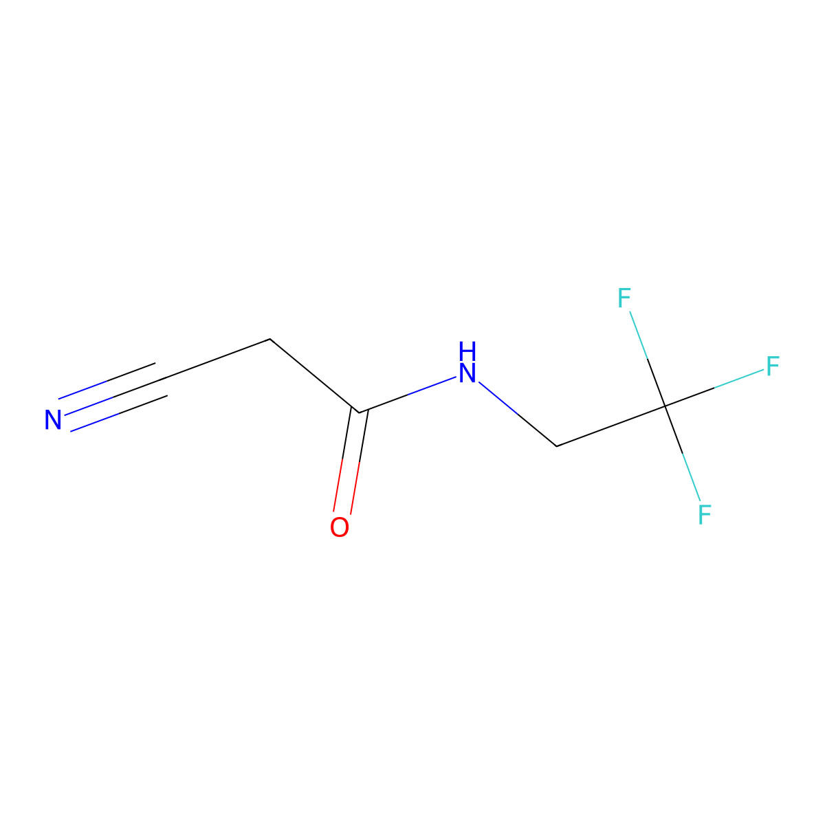 2-cyano-N-(2,2,2-trifluoroethyl)acetamide molecular structure, CAS 566926-30-5