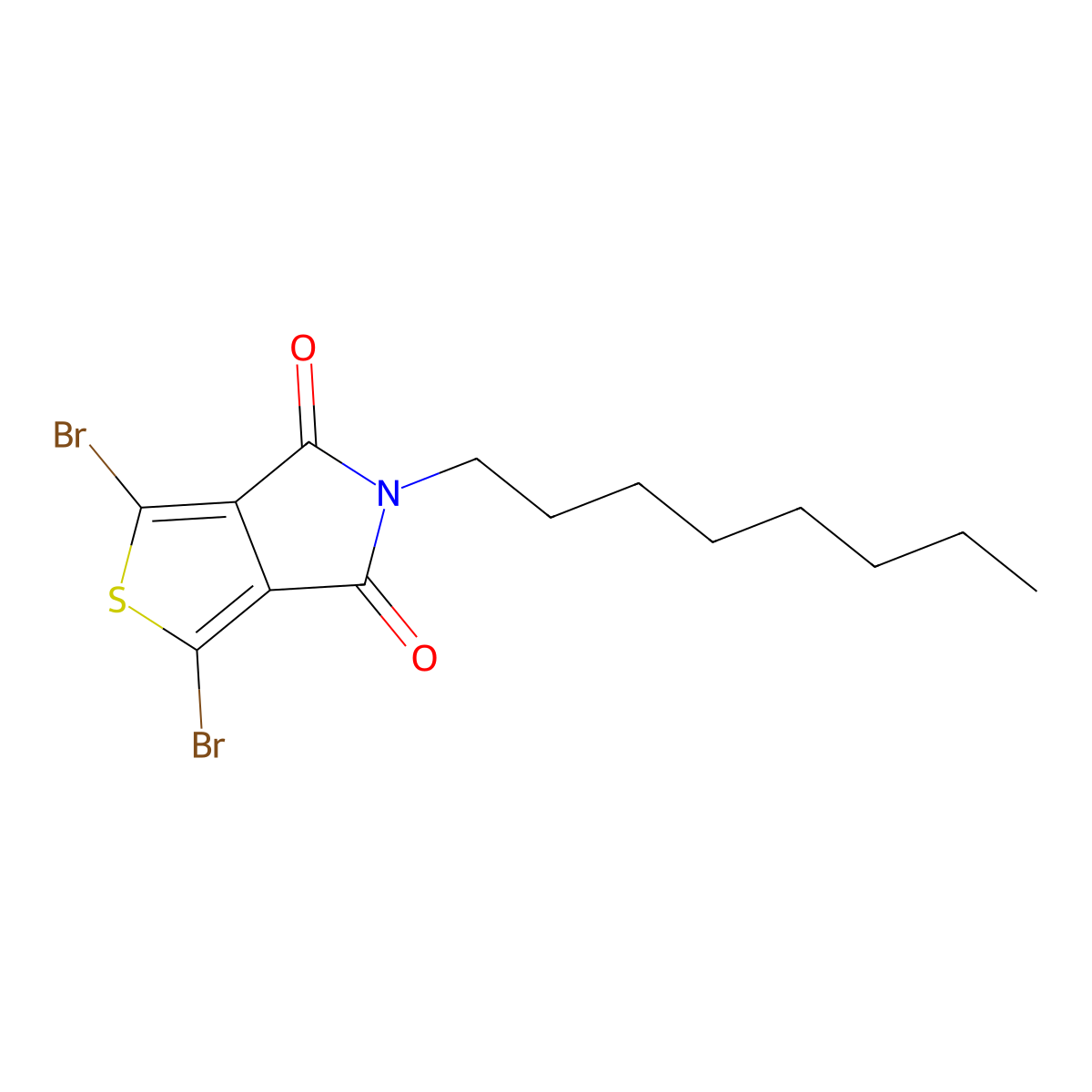 1,3-Dibromo-5-octyl-4H-thieno(3,4-c)pyrrole-4,6(5H)-dione molecular structure, CAS 566939-58-0