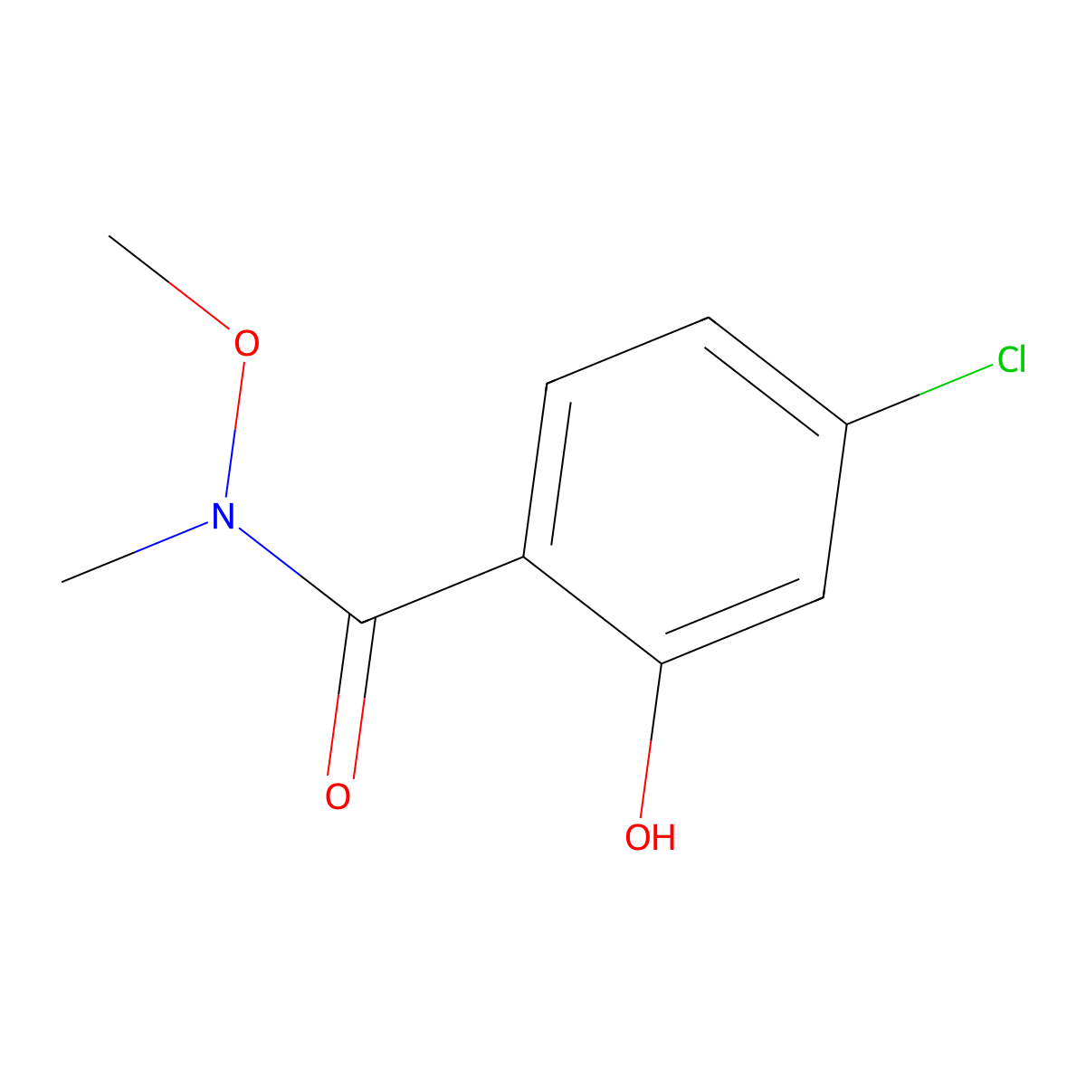 4-chloro-2-hydroxy-N-methoxy-N-methylbenzamide molecular structure, CAS 566945-71-9