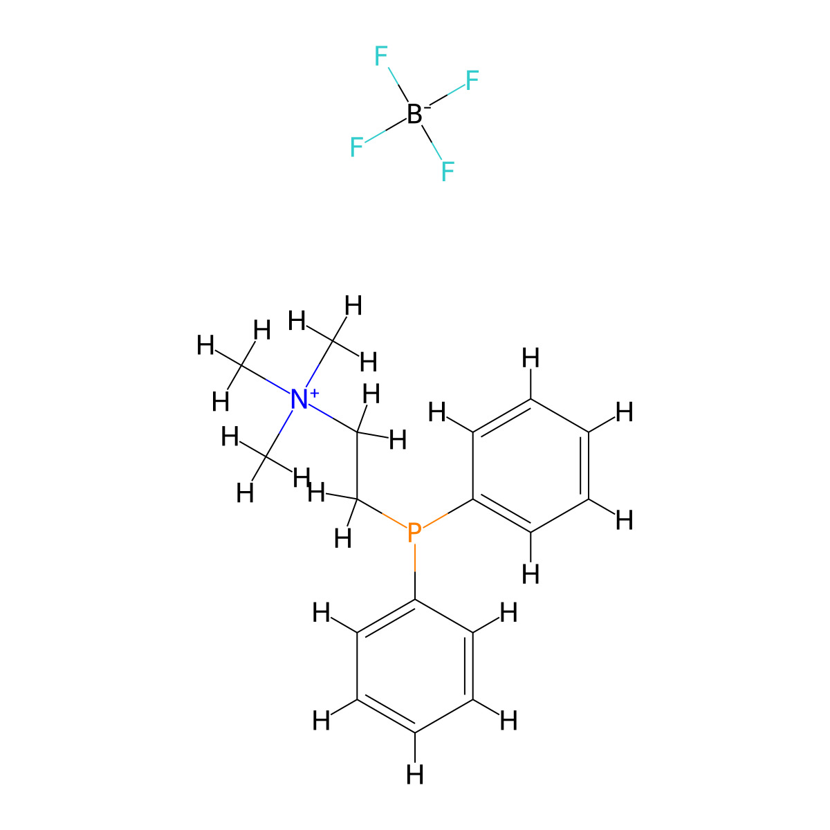 2-Diphenylphosphanylethyl(trimethyl)ammonium;tetrafluoroborate molecular structure, CAS 566946-29-0