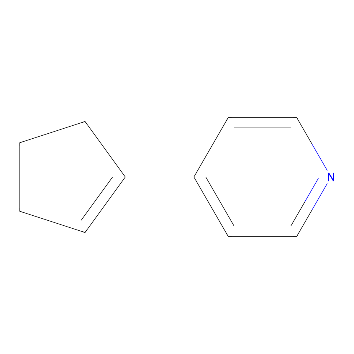 Pyridine, 4-(1-cyclopenten-1-yl)- molecular structure, CAS 56698-37-4