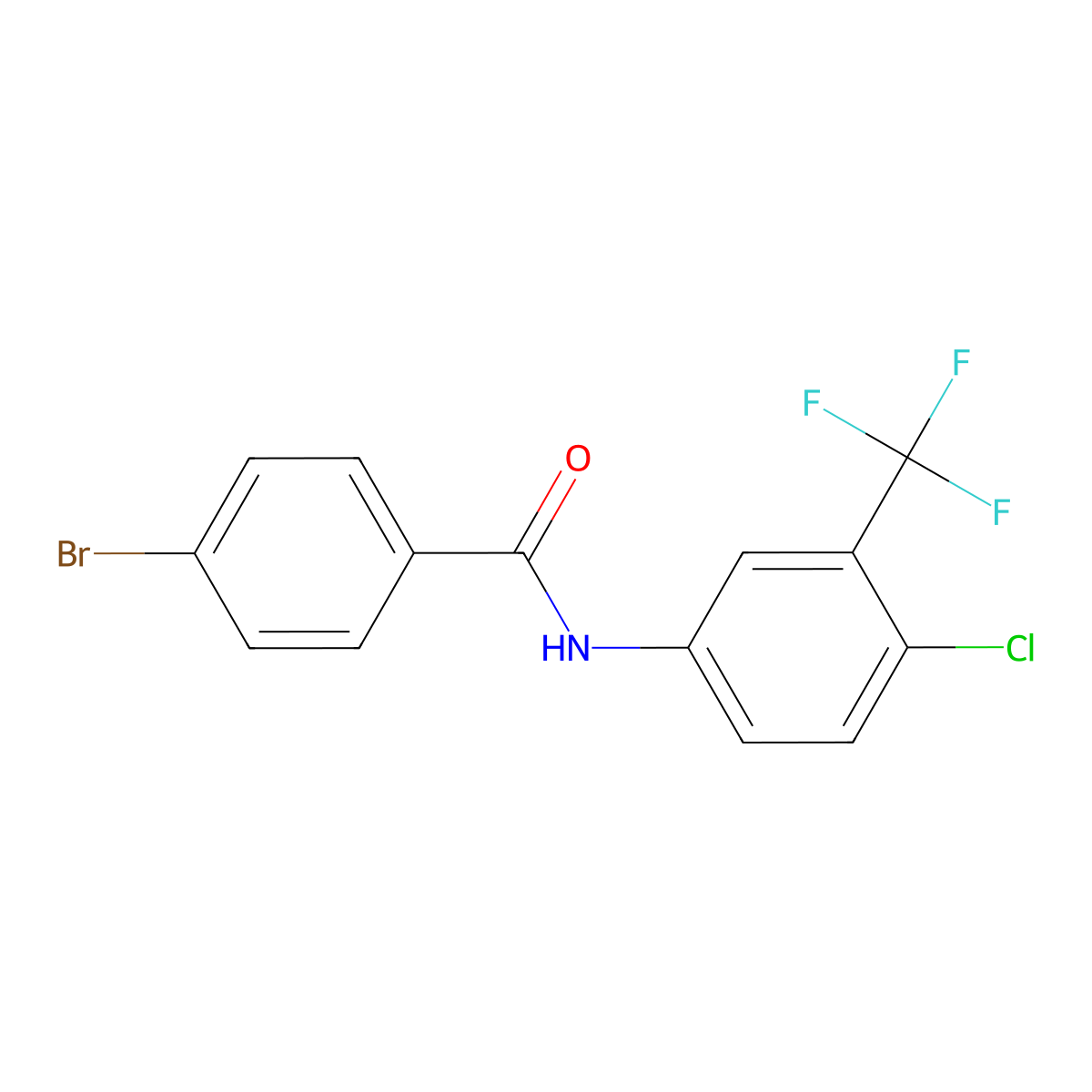 4-bromo-N-[4-chloro-3-(trifluoromethyl)phenyl]benzamide molecular structure, CAS 56698-49-8