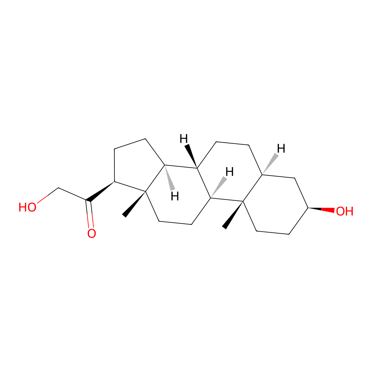 3-beta,5-alpha-TETRAHYDRODEOSOXYCORTICOSTERONE molecular structure, CAS 567-01-1