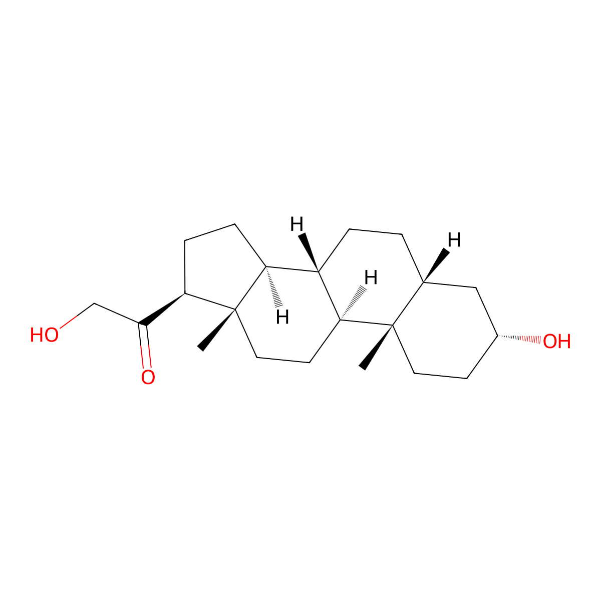 Tetrahydrodeoxycorticosterone molecular structure, CAS 567-03-3