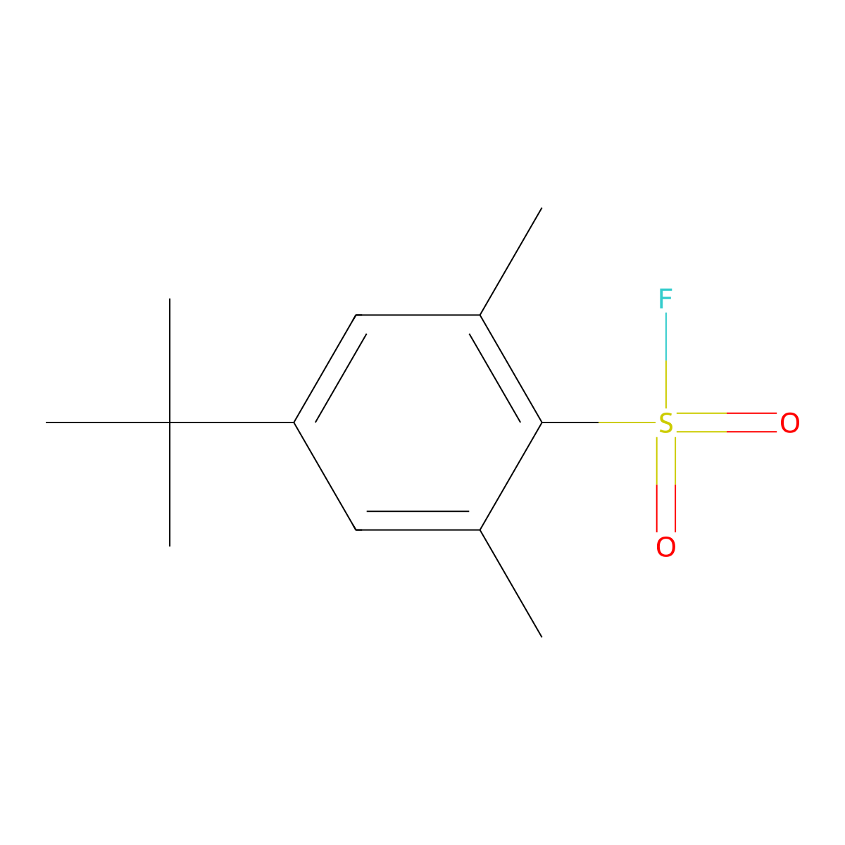 4-tert-Butyl-2,6-dimethylbenzene-1-sulfonyl fluoride molecular structure, CAS 567-60-2