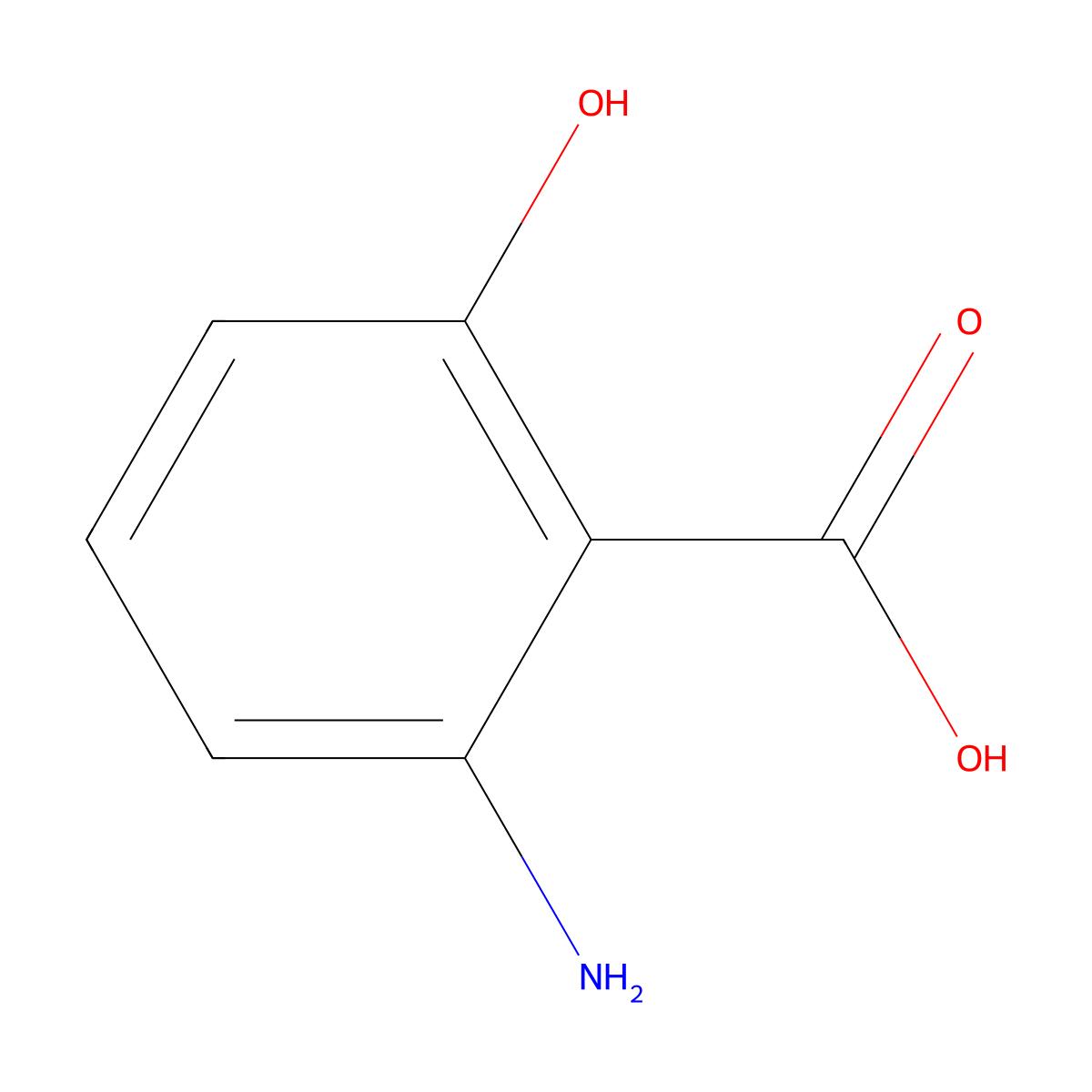 2-Amino-6-hydroxybenzoic acid molecular structure, CAS 567-62-4