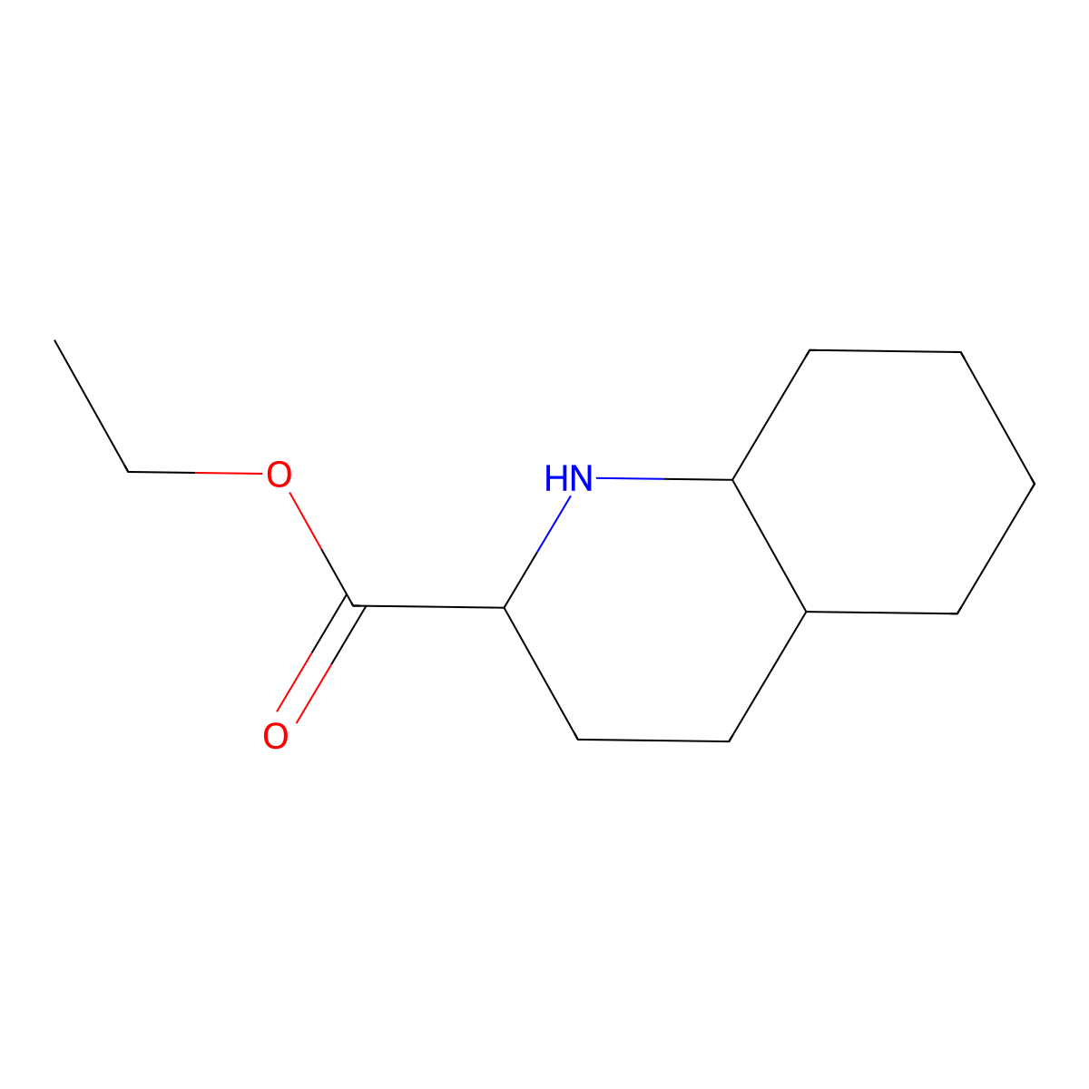 Ethyl decahydroquinoline-2-carboxylate molecular structure, CAS 5670-46-2