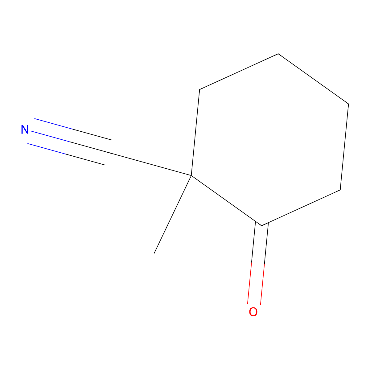 1-Methyl-2-oxocyclohexanecarbonitrile molecular structure, CAS 5670-51-9