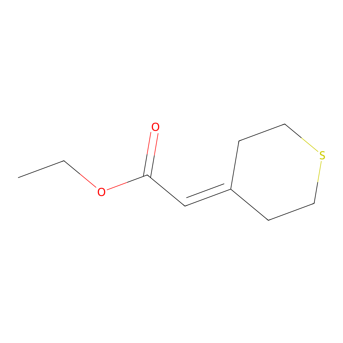 Ethyl 2-(thian-4-ylidene)acetate molecular structure, CAS 56700-45-9