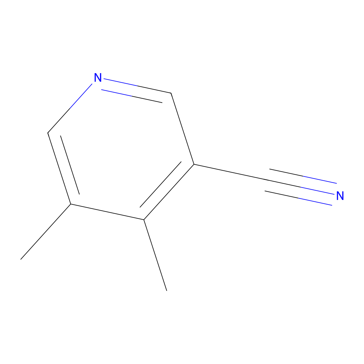 4,5-Dimethylnicotinonitrile molecular structure, CAS 56704-27-9