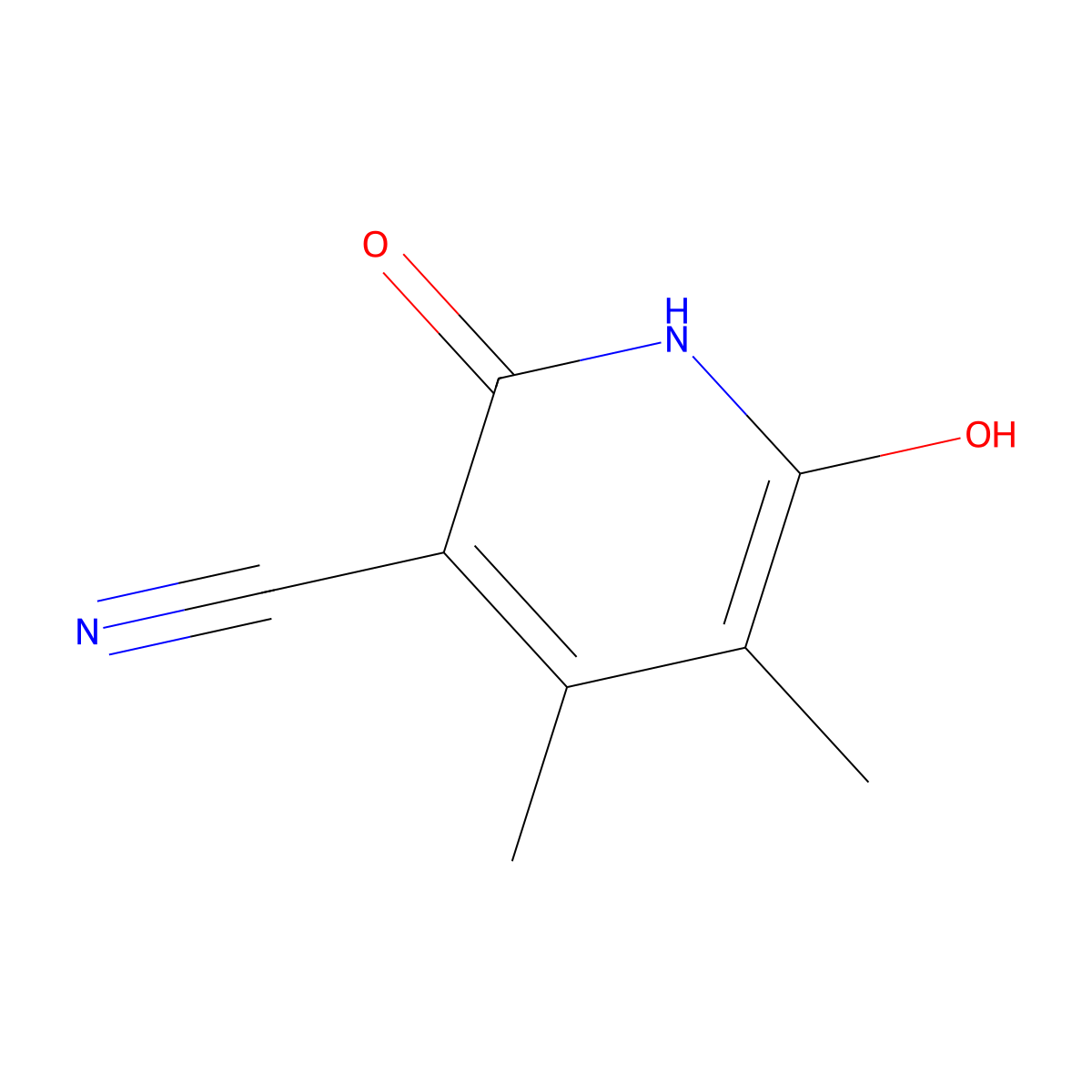 6-Hydroxy-4,5-dimethyl-2-oxo-1,2-dihydropyridine-3-carbonitrile molecular structure, CAS 56704-29-1