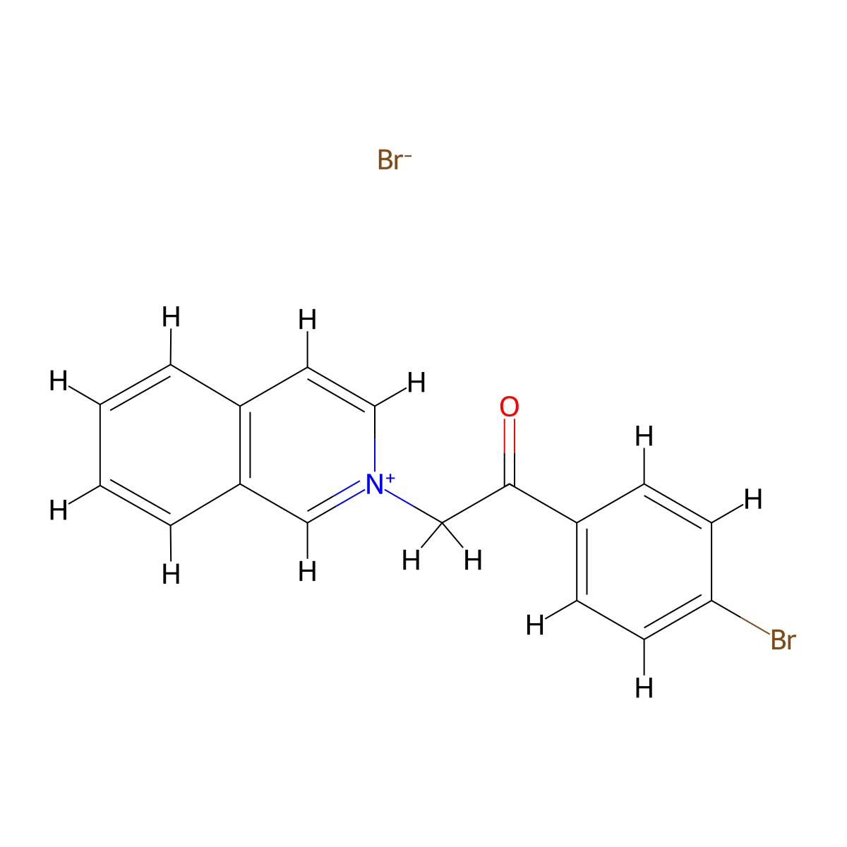 2-[2-(4-Bromophenyl)-2-oxoethyl]isoquinolinium bromide molecular structure, CAS 56708-70-4