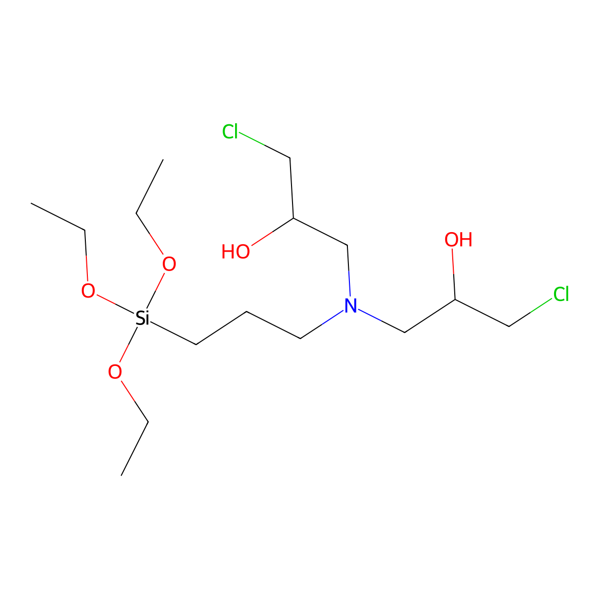 2-Propanol, 1,1'-[[3-(triethoxysilyl)propyl]imino]bis[3-chloro- molecular structure, CAS 56709-05-8