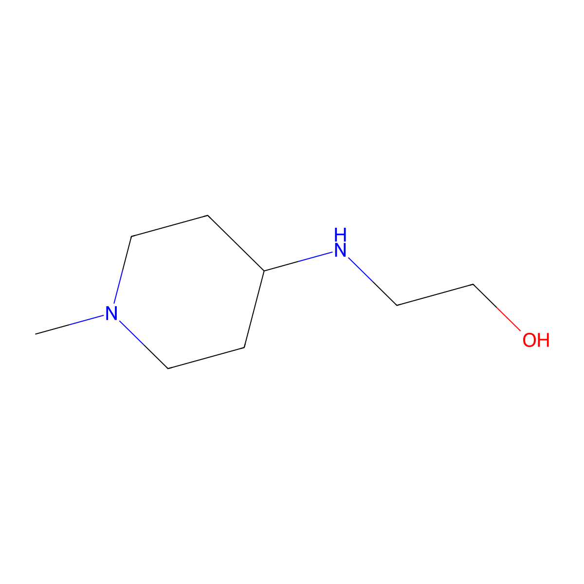 2-[(1-Methylpiperidin-4-yl)amino]ethan-1-ol molecular structure, CAS 56709-51-4