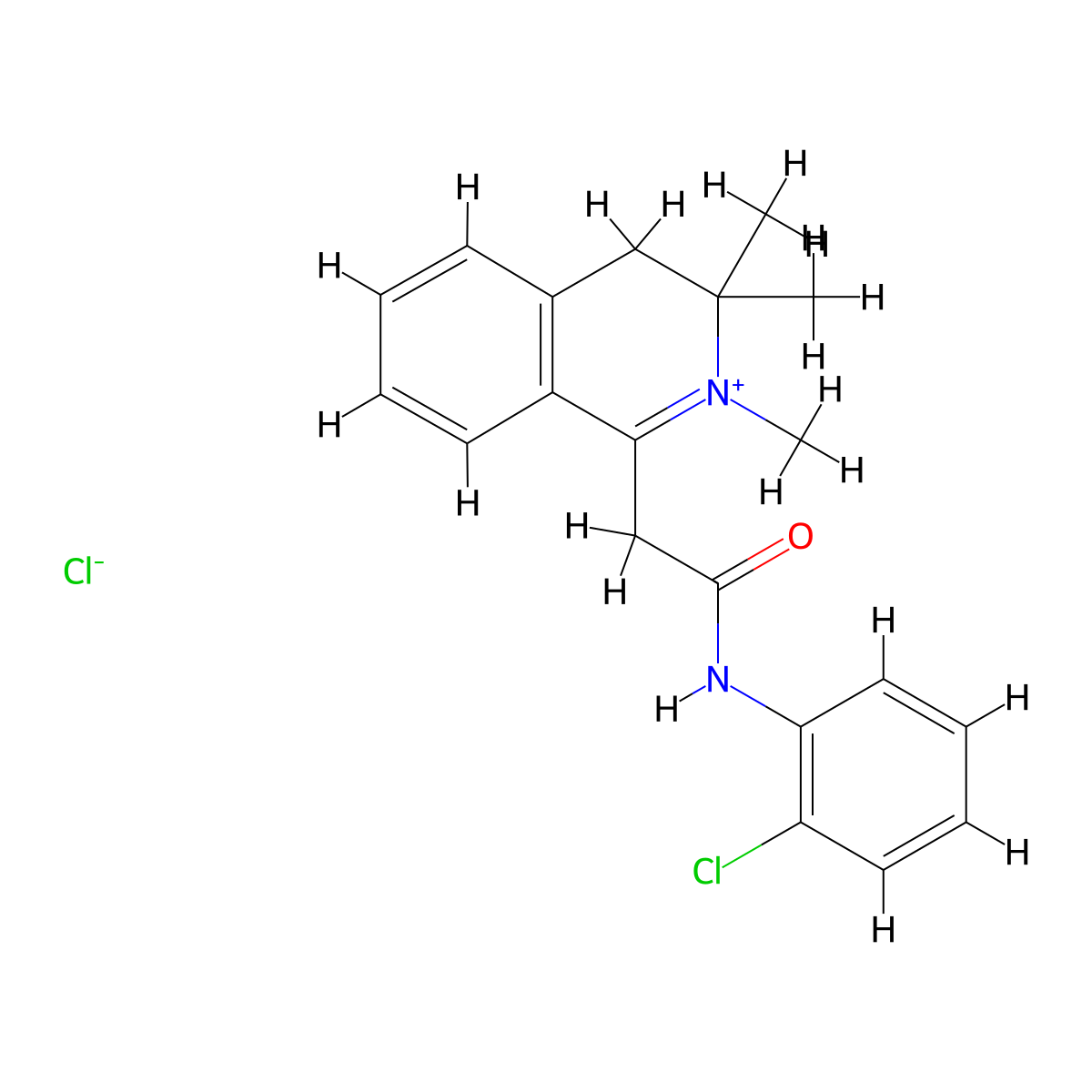 1-{2-[(2-Chlorophenyl)amino]-2-oxoethyl}-2,3,3-trimethyl-3,4-dihydroisoquinolinium chloride molecular structure, CAS 5671-03-4