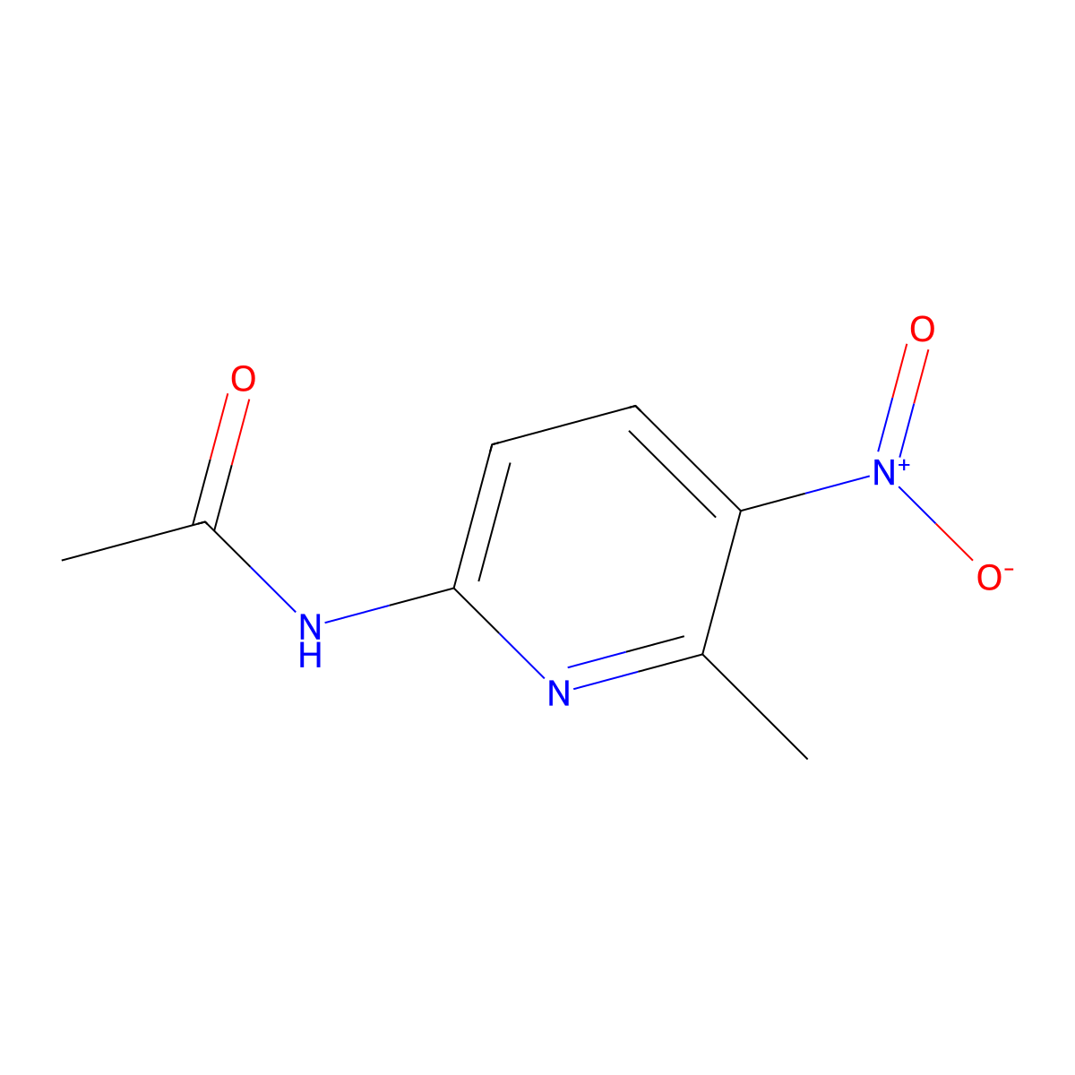 N-(6-methyl-5-nitropyridin-2-yl)acetamide molecular structure, CAS 5671-68-1