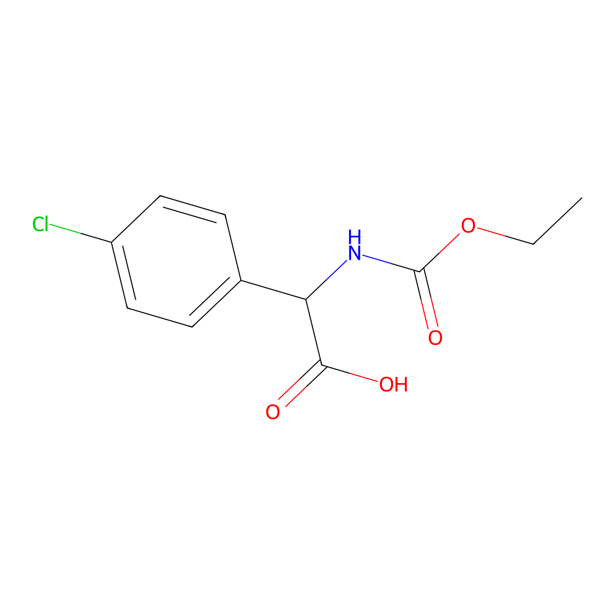 4-Chloro-alpha-[(ethoxycarbonyl)amino]benzeneacetic acid molecular structure, CAS 56713-46-3