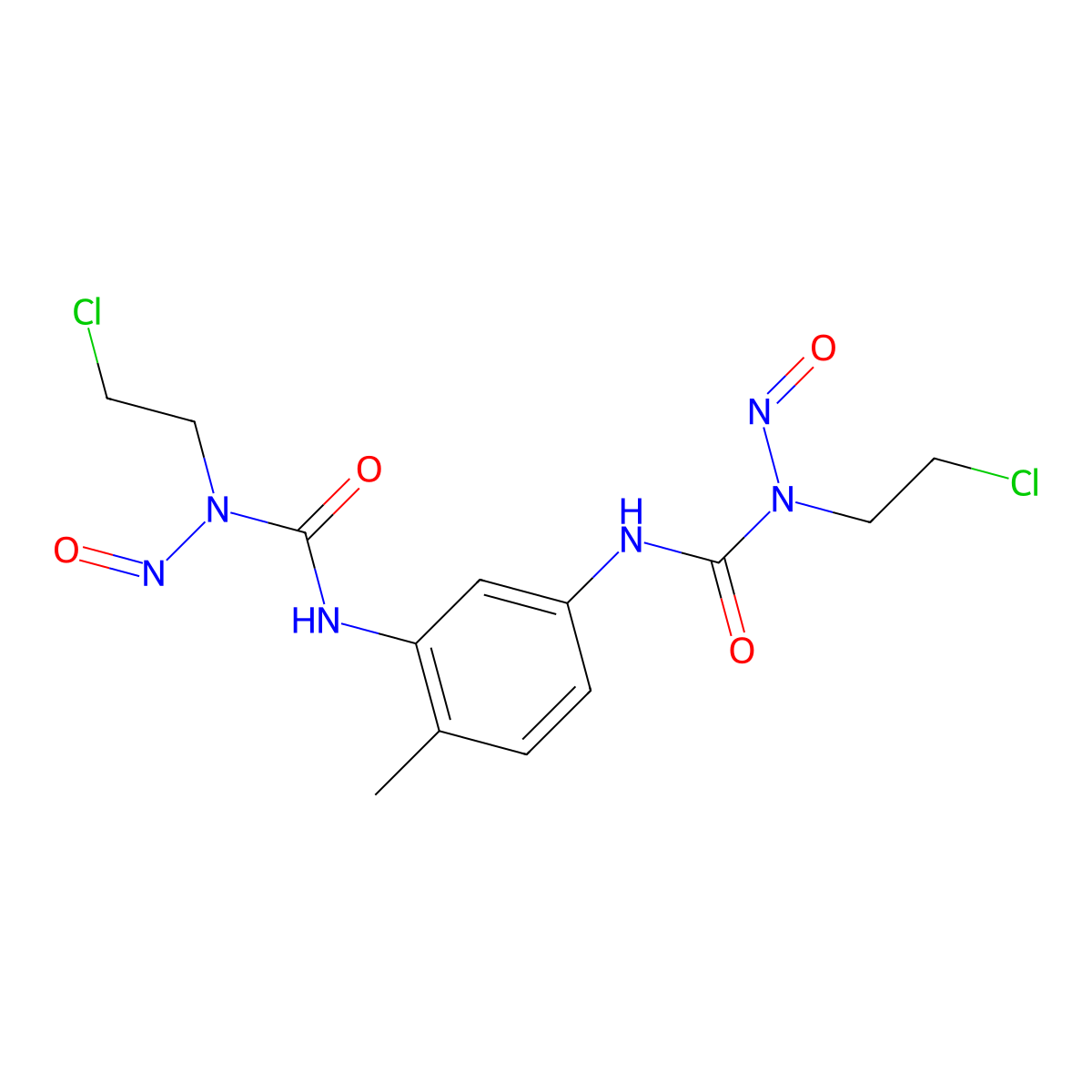 Urea, 1,1'-(4-methyl-1,3-phenylene)bis(3-(2-chloroethyl)-3-nitroso- molecular structure, CAS 56713-63-4