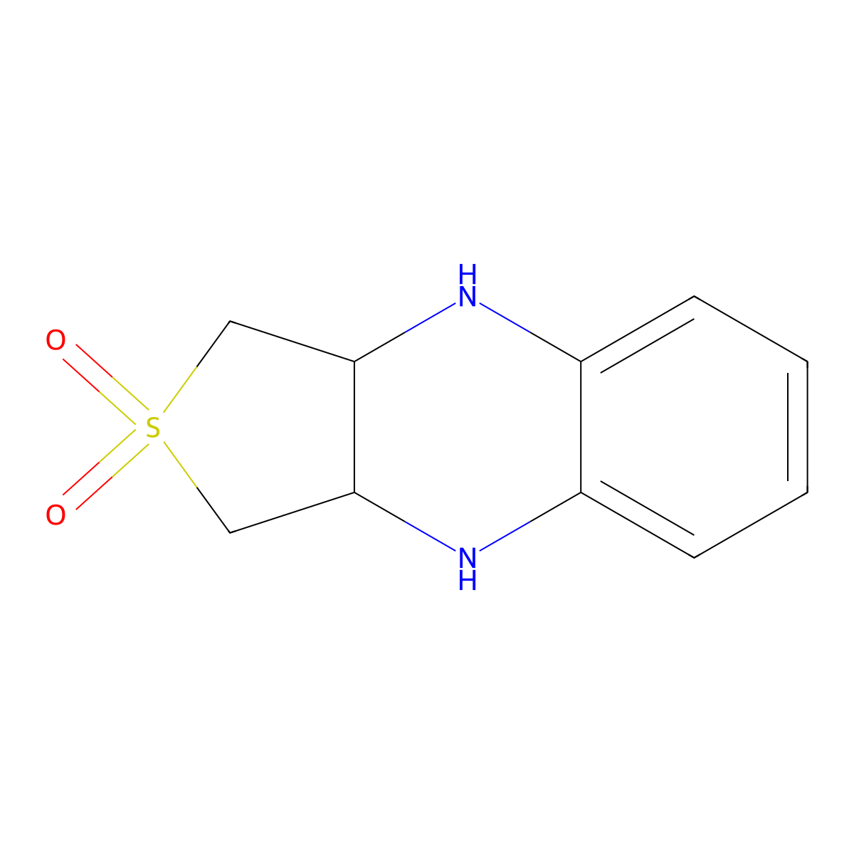 Thieno(3,4-b)quinoxaline, 1,3,3a,4,9,9a-hexahydro-, 2,2-dioxide molecular structure, CAS 56714-11-5
