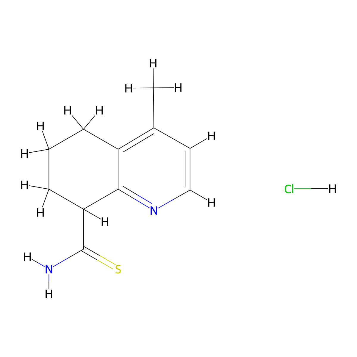 4-Methyl-5,6,7,8-tetrahydroquinoline-8-carbothioamide hydrochloride molecular structure, CAS 56717-19-2