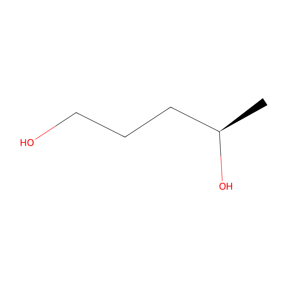 1,4-Pentanediol, (R)- molecular structure, CAS 56718-04-8