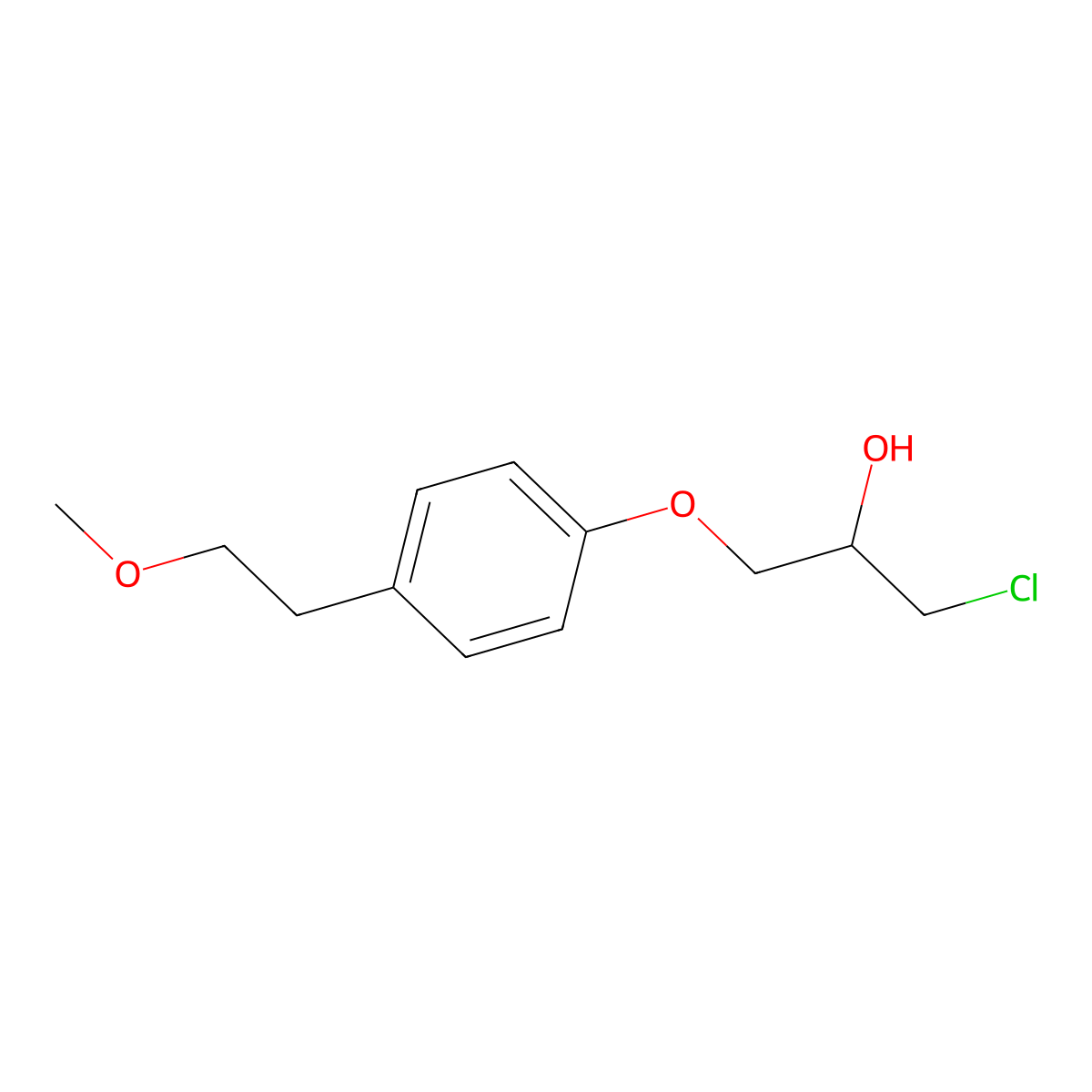 1-Chloro-2-hydroxy-3-(4-(2-methoxyethyl)phenoxy)-propane molecular structure, CAS 56718-76-4