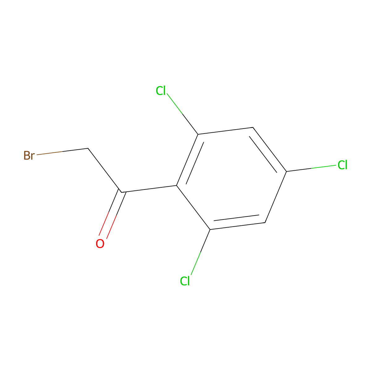 2-Bromo-1-(2,4,6-trichlorophenyl)ethanone molecular structure, CAS 56719-70-1