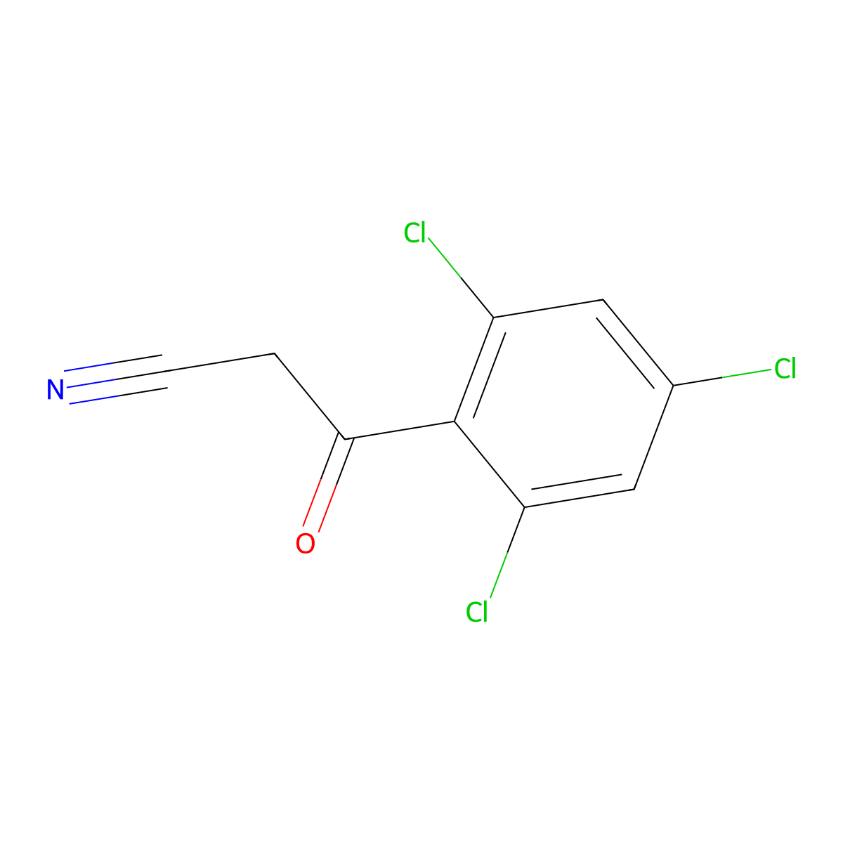 2,4,6-Trichloro-I(2)-oxobenzenepropanenitrile molecular structure, CAS 56719-71-2
