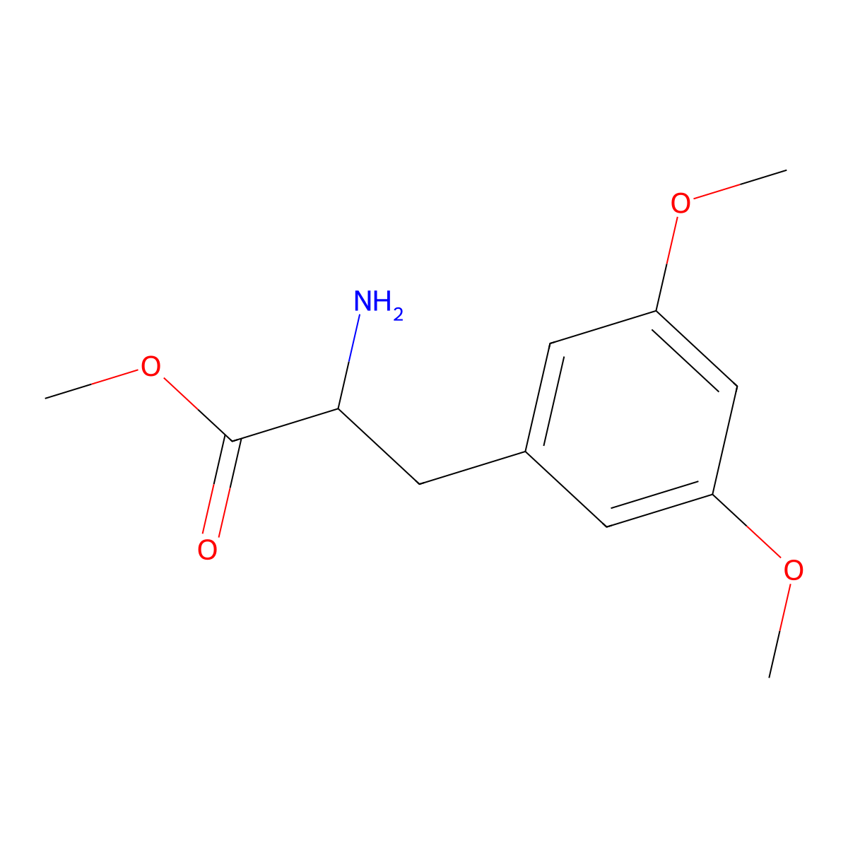 Methyl 2-amino-3-(3,5-dimethoxyphenyl)propanoate molecular structure, CAS 56723-71-8