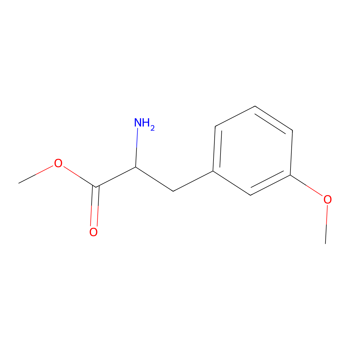 Methyl 2-amino-3-(3-methoxyphenyl)propanoate molecular structure, CAS 56723-81-0